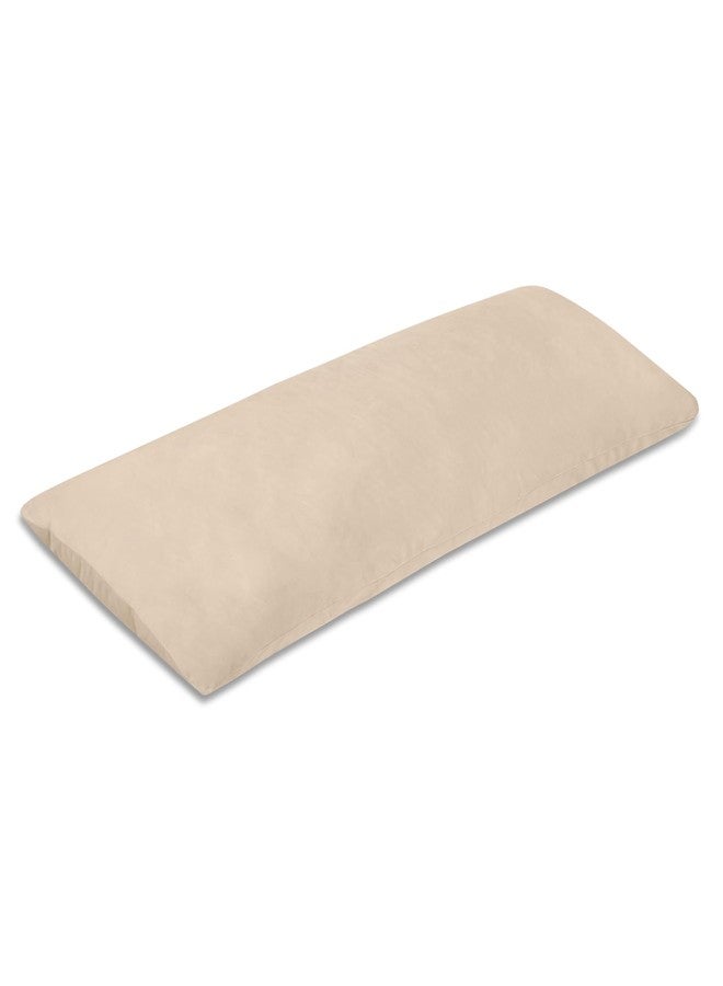 Dormyo Cozy: Maternity Shaped Body Maternity Pillow for Pregnant Women with 100% Velvet Stretch Detachable Zipper Pillow Cover- 2.5Kg (Cream, Long Body Hug Pillow) - Image 1
