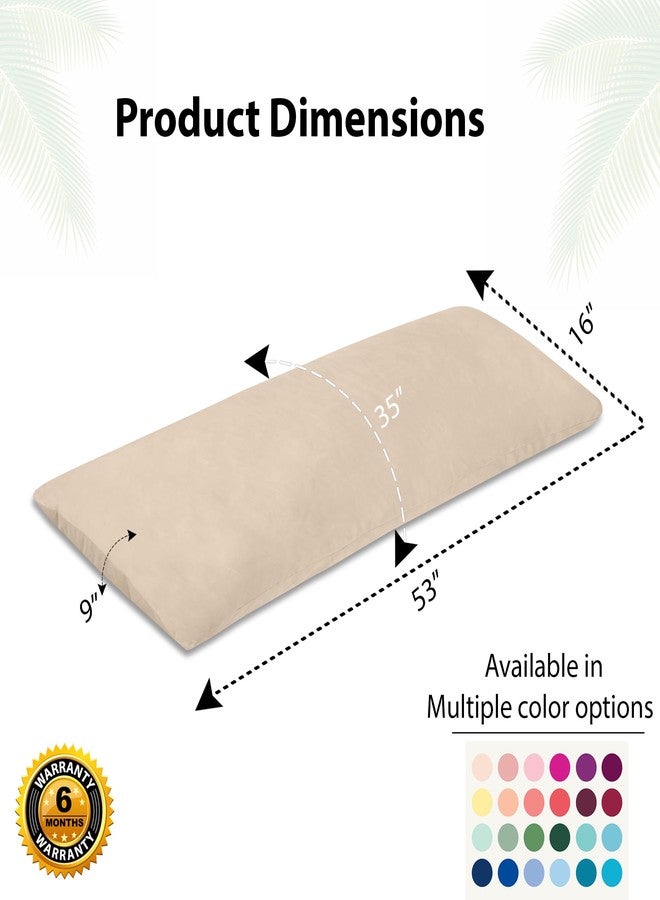 Dormyo Cozy: Maternity Shaped Body Maternity Pillow for Pregnant Women with 100% Velvet Stretch Detachable Zipper Pillow Cover- 2.5Kg (Cream, Long Body Hug Pillow) - Image 3