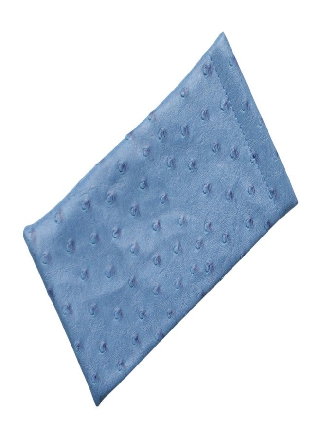 LBI Soft Squeeze Top Slip In Eyeglasses Case And Holder In Faux Ostrich Leather, Ostrich - Blue, 1 Pack - Image 1