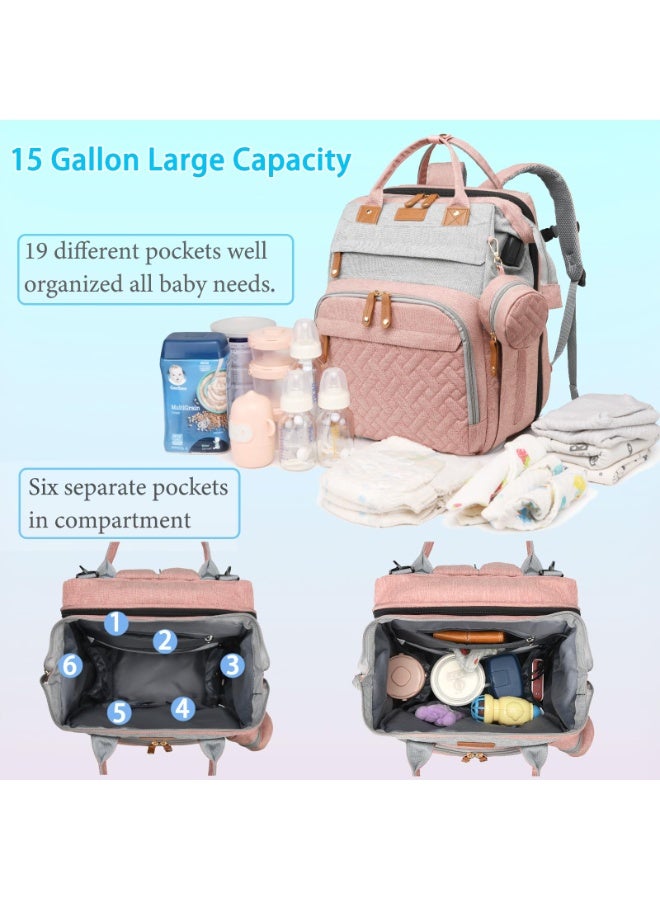 ASIV Baby Diaper Bag with Changing Pad – Waterproof, large-capacity diaper bag, perfect for moms and dads, with USB charging port and stroller straps. Baby shower gift. (RGB – likely refers to color options or lighting feature, please confirm) - Image 3
