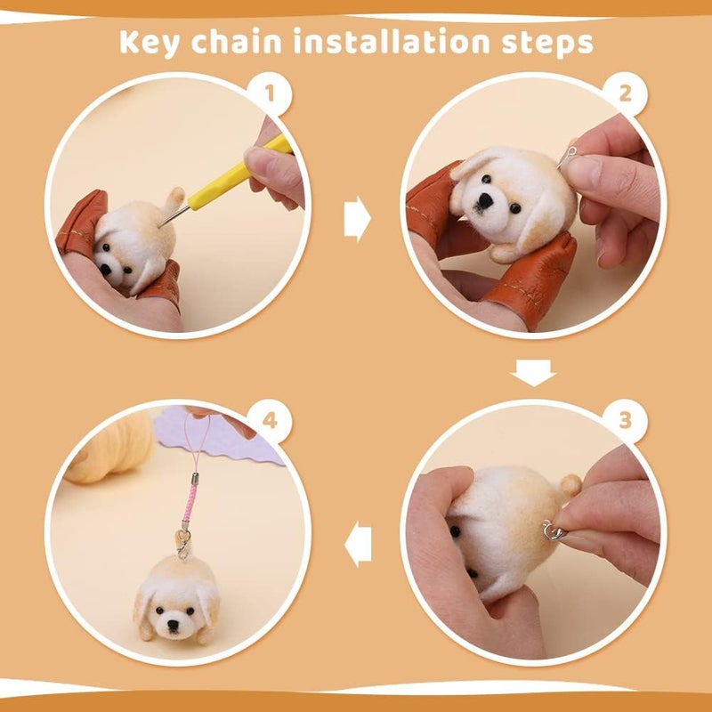 SUVSOON Needle Felting Kit, 6 Doll Making Wool Needle Felting Starter Kit with Instruction, Felting Foam Mat and DIY Needle Felting Supply for DIY Craft Animal Home Decoration Birthday Gift - Image 5