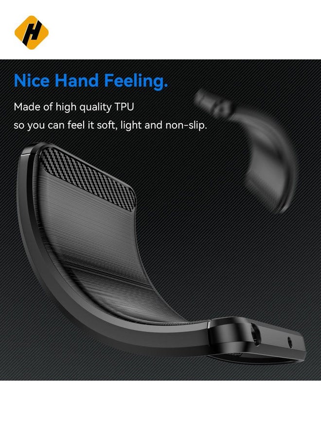 HuHa Protective Cover For Nothing Phone 3a Carbon Fiber Brushed Texture TPU Phone Case (Black)  - Image 4