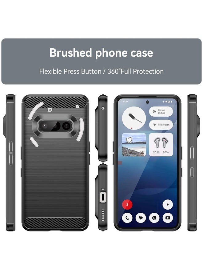 HuHa For Nothing Phone 3a Carbon Fiber Brushed Texture TPU Phone Case(Black)  - Image 2