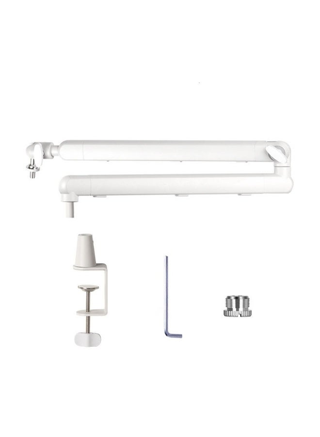 Foldable Anti-Shock Desktop Microphone Boom Arm Stand - White - Image 1