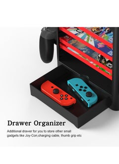 JYS Multi-Function Game Storage Tower, for Nintendo Switch/OLED/Lite,   ABS Game Card Stand Storage Stand, for Nintendo Switch Games Cards and Controller, Black  - Image 5