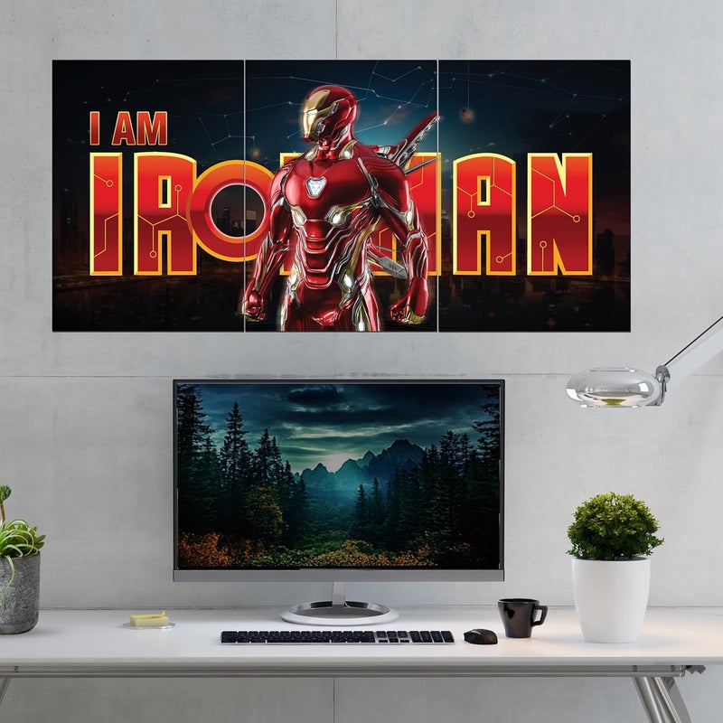 PAPERO Iron Man Wall Poster – A4 Size Split Panel Design | 300 GSM Art Paper | Superhero Wall Decor for Kids, Bedrooms, and Marvel Fans - Image 2