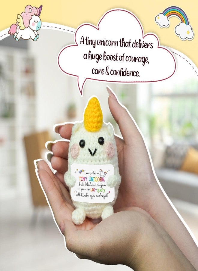 OASSIE Crochet Unicorn Plush with Motivational Quote - Handmade Motivational Doll with Good Luck Quote, Cute Stuffed Animal, Fun Decor, Uplifting Gift for Any Occasion - Image 5