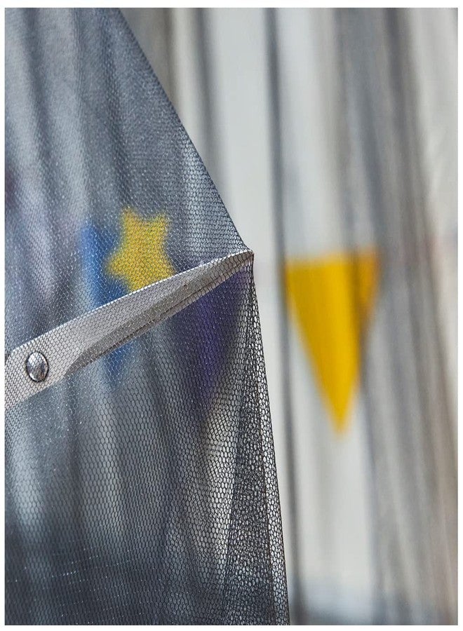 NYDECOR ناموسية NYDECOR، ستائر سرير على شكل قبة مزينة بنجوم، خيام سرير أميرة معلقة، ديكور غرفة أطفال للبنات والأولاد، ركن قراءة، أسود - Image 3