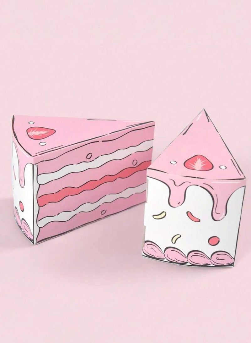 Pink triangular gift boxes , 10 pieces, for displaying sweets at birthday parties - Image 1