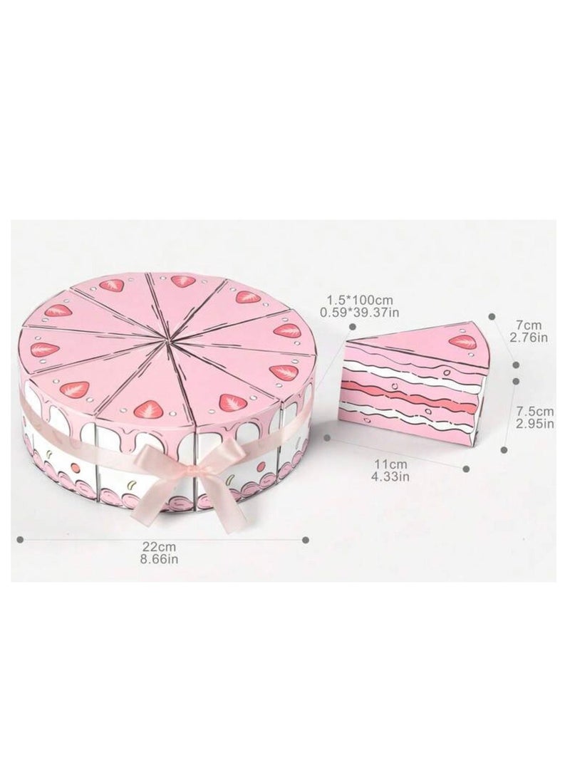 Pink triangular gift boxes , 10 pieces, for displaying sweets at birthday parties - Image 2