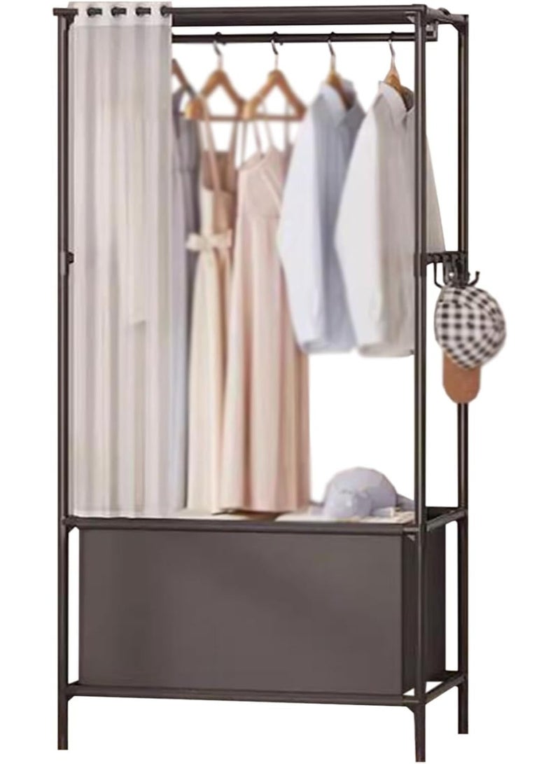 بلومنغ تايم حامل معاطف متعدد الطبقات قابل للطي، حامل خزانة ملابس أثاث منزلي، حامل ملابس، حامل معاطف، حامل ملابس، حامل غرفة الأطفال، أسود - Image 1