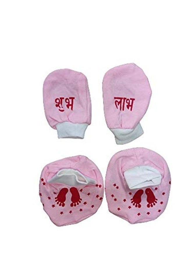 Dazzlia Newborn All in one Waterproof Bedding Set with Head Support Pillow and Side Support Pillow (Chatthi Cloths Pink) - Image 3