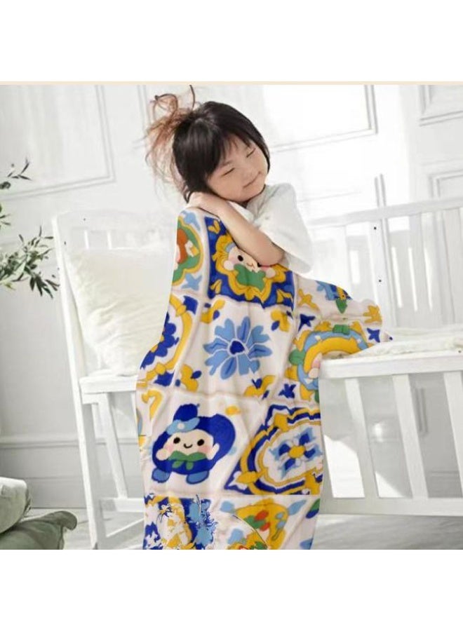 عام بطانية رقيقة من الفانيلا الكرتونية للأطفال والرضع (دافئة ومريحة، ومناسبة للنوم والألعاب) 70 سم * 100 سم - Image 2