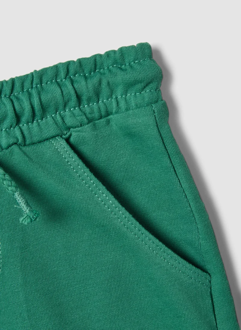 Ovs  OVS Green Pure Cotton Shorts With Elasticated Waist for Men | Best Price UAE