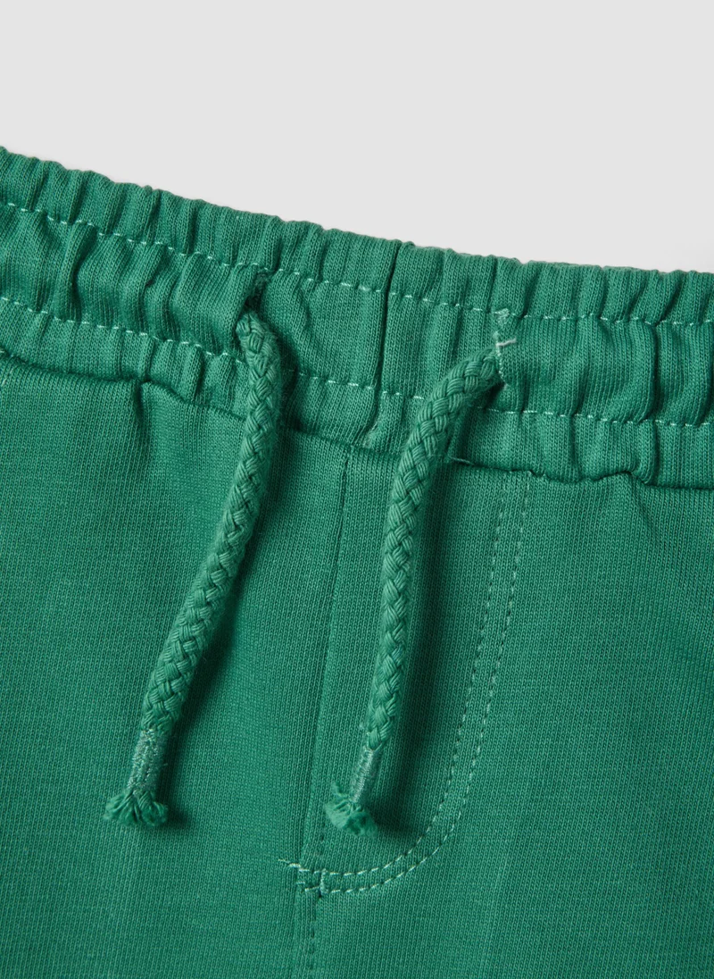 Ovs  OVS Green Pure Cotton Shorts With Elasticated Waist for Men | Best Price UAE