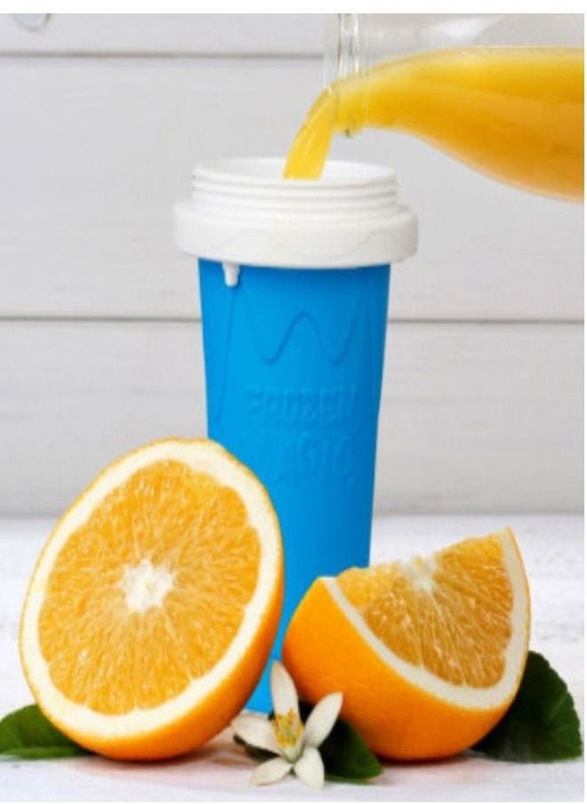Generic - Magic Slushy Maker Squeeze Cup Slushie Maker, Homemade Milk Shake Maker Cooling Cup Squee DIY it for Everyone (Blue) - Image 1