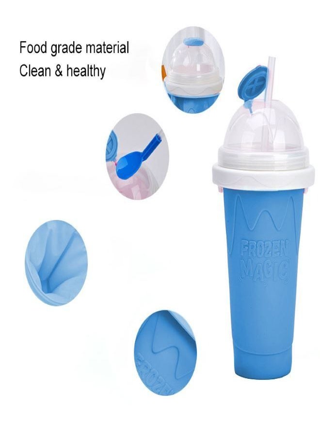Generic - Magic Slushy Maker Squeeze Cup Slushie Maker, Homemade Milk Shake Maker Cooling Cup Squee DIY it for Everyone (Blue) - Image 1