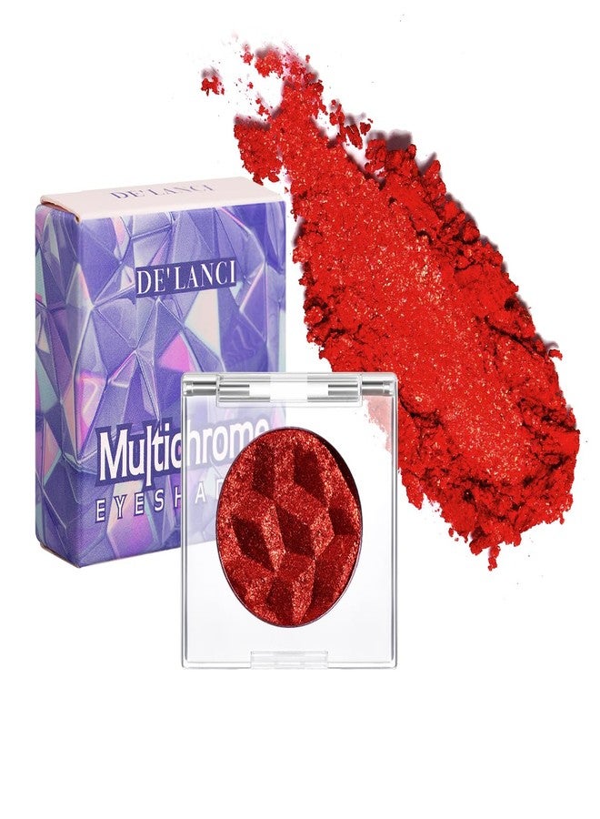 DE'LANCI DE’LANCI Chameleon Red Glitter Eyeshadow Highly Pigmented, Single Metallic Glitter Red Eye Shadow Palette Intense Color Shifting, Chrome True Red Shimmery Glitter Eyes Warm Goth Smoky Makeup - Image 1