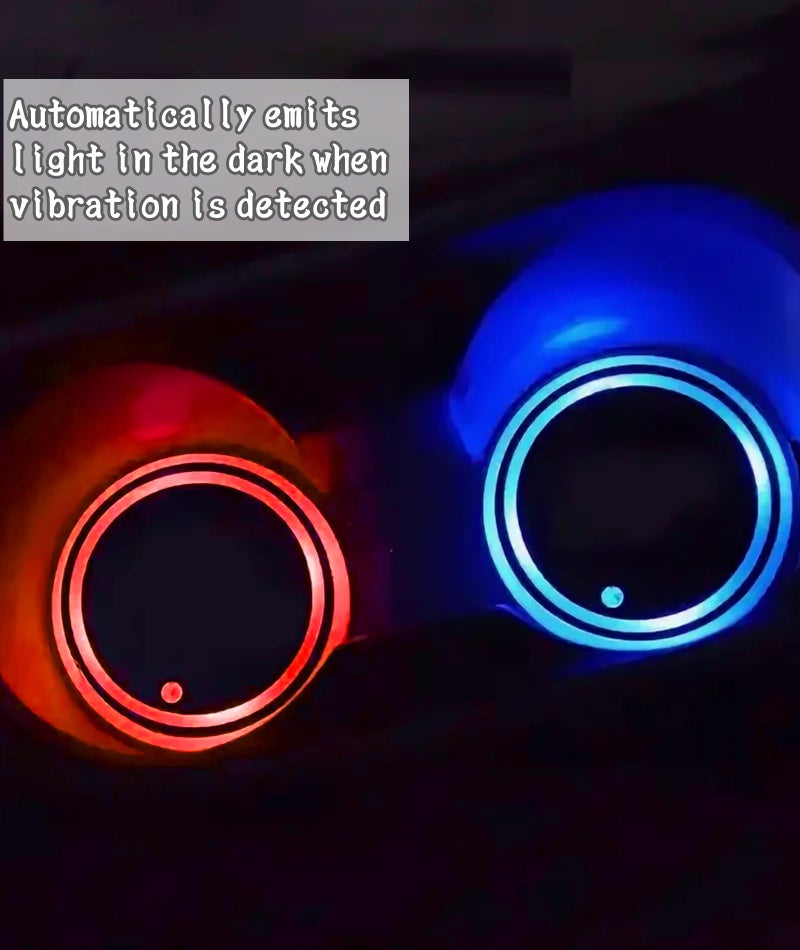 INIMAGINE 2 Pcs Car Interior Accessories & Car Cup Holder Accessories, Colorful Car Coasters for Holder, Universal 6.7 * 6.7cm Design with Cup Holder Lights for Compatibility - Image 3