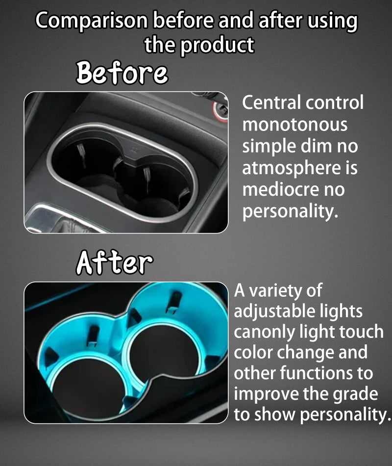 INIMAGINE 2 Pcs Car Interior Accessories & Car Cup Holder Accessories, Colorful Car Coasters for Holder, Universal 6.7 * 6.7cm Design with Cup Holder Lights for Compatibility - Image 5