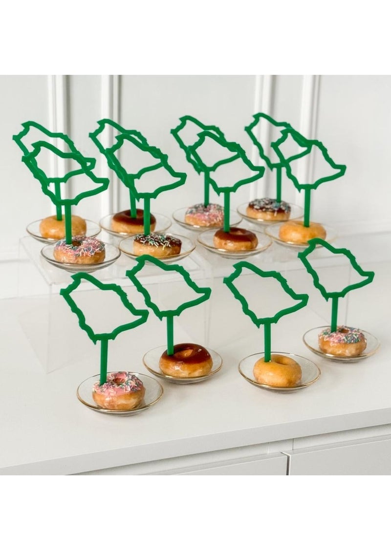 حكاية شمعة اليوم الوطني ،  تغريسة اليوم الوطني السعودي ، توزيعات بخريطة المملكة عدد 4 توزيعة لون أخضر