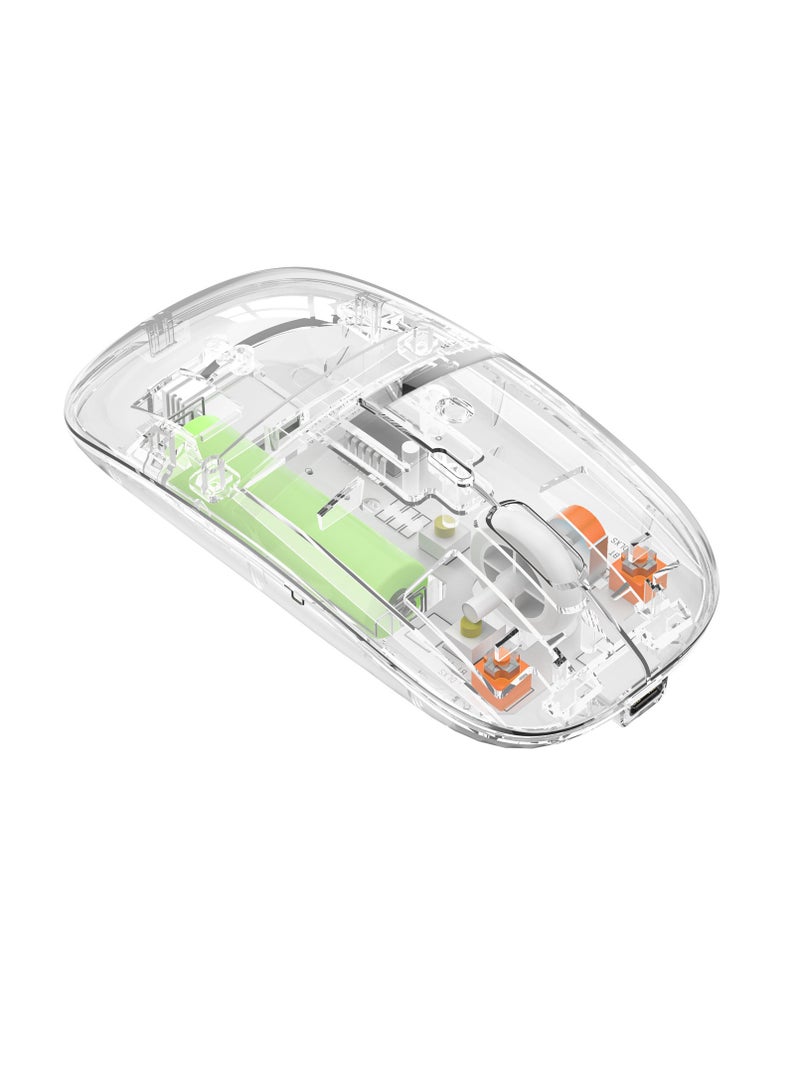 general Transparent wireless bluetooth mouse charging silent tablet notebook office home 2.4G wireless gaming mouse - Image 1