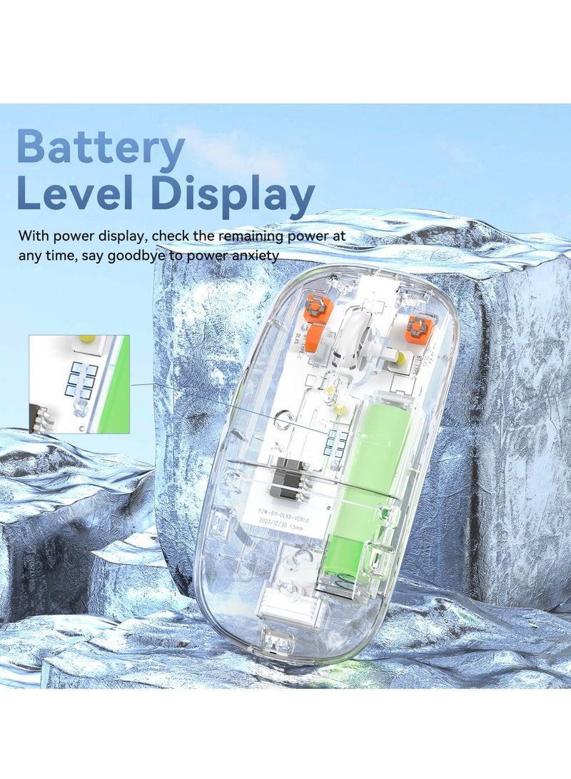 general Transparent wireless bluetooth mouse charging silent tablet notebook office home 2.4G wireless gaming mouse - Image 4