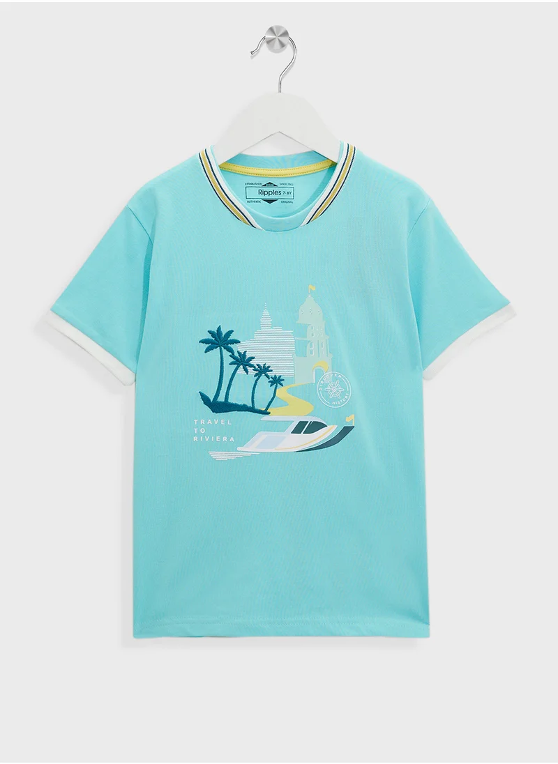 ريبلز مع نمشي Boys Half Sleeves T-shirts