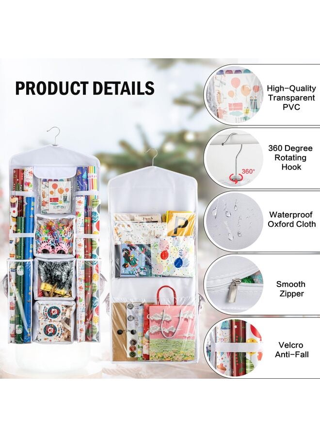 Wrapping Paper Storage, Wrap Organizer Holder Double-Sided Hanging Bag Storage Organizer(Black),41 16inch - Image 2