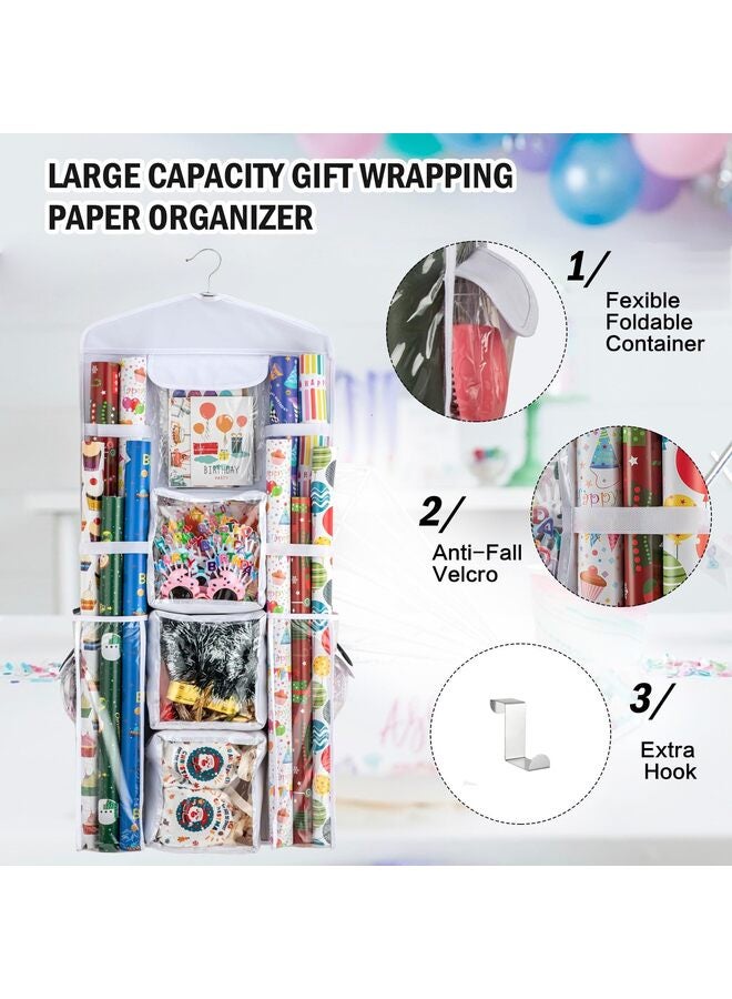 Wrapping Paper Storage, Wrap Organizer Holder Double-Sided Hanging Bag Storage Organizer(Black),41 16inch - Image 5