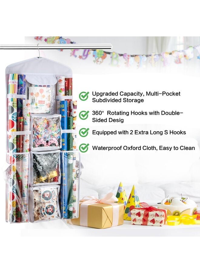Wrapping Paper Storage, Wrap Organizer Holder Double-Sided Hanging Bag Storage Organizer(Black),41 16inch - Image 3