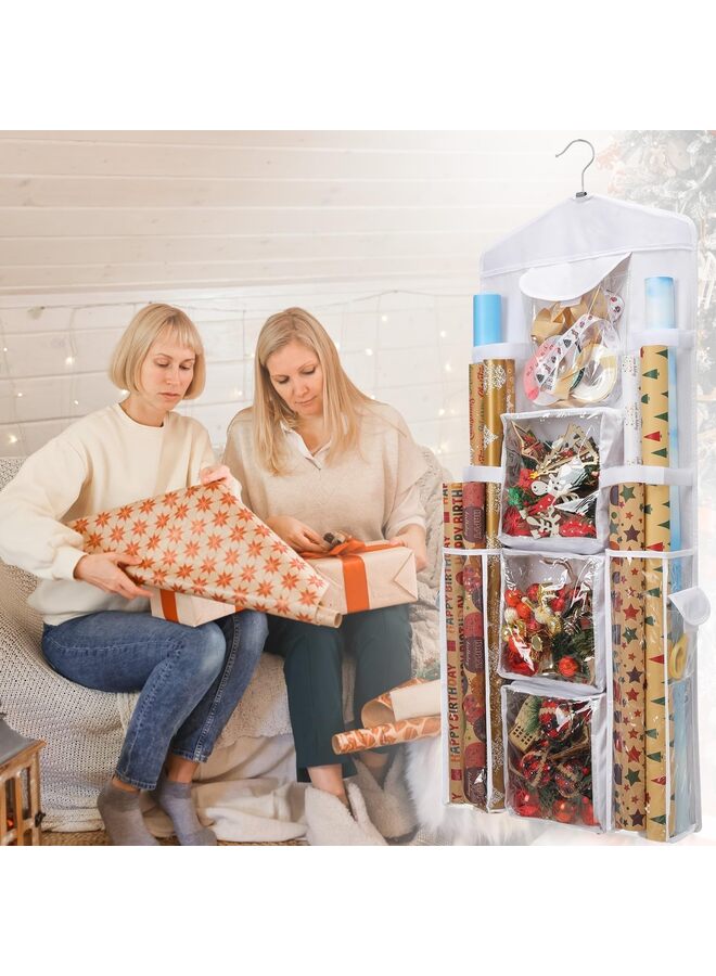Wrapping Paper Storage, Wrap Organizer Holder Double-Sided Hanging Bag Storage Organizer(Black),41 16inch - Image 4