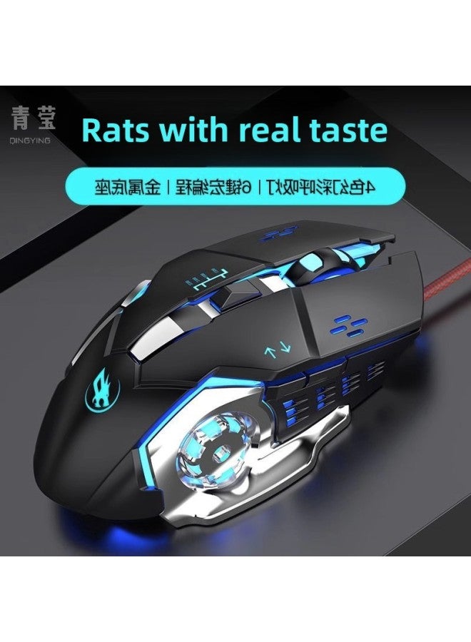 Shuochen Special Game Mechanical Mouse Electric Competition Notebook Computer Office Silent Chicken Macro Pressure Desktop Eating Cable-Color:Mechanical Black—sound And Skin-friendly Feel [competitive Version Qingying  - Image 2