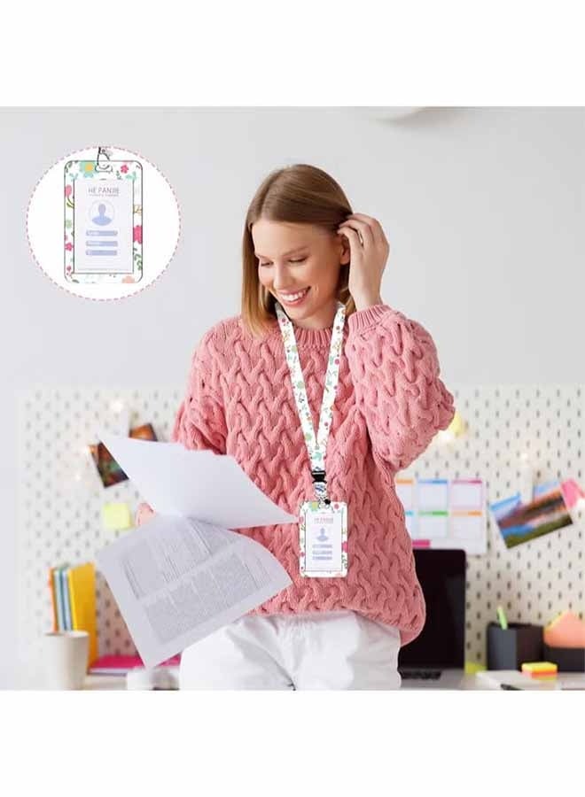 واي جيه حامل بطاقة الهوية بشريط، حامل بطاقة هوية لانيارد، حامل بطاقة المفاتيح، تذاكر الحافلات، حامل بطاقة اللوازم المدرسية بشريط سرطان البحر الدوارة، للنساء، المعلمين، الممرضات، الأطباء، الطلاب - Image 5