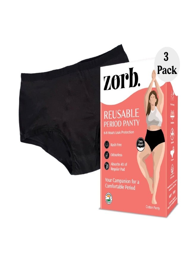 Zorb. Reusable Period Panty for Women | Comfortable Period Panties for Women Leak Proof | Absorbs Heavy Flow 4X of Sanitary Pad Black, 2XL (PO3) - Image 1