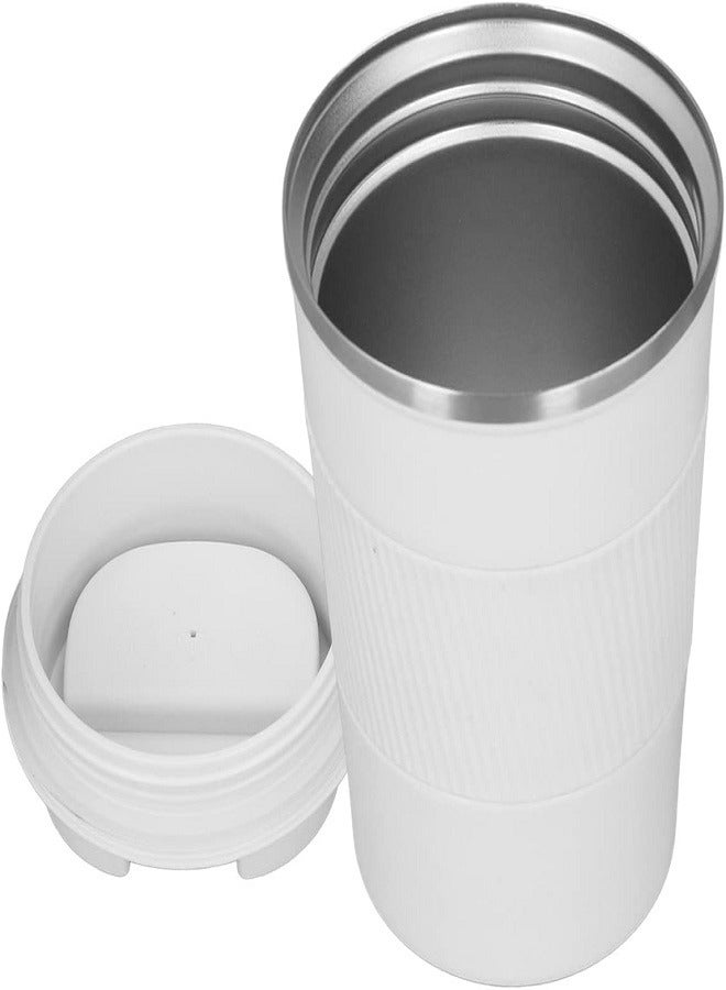 Travel Mug Coffee Cups Thermal Insulated Vacuum Insulation Stainless Steel Bottle for Hot Cold Drinks 510ml-White  - Image 1