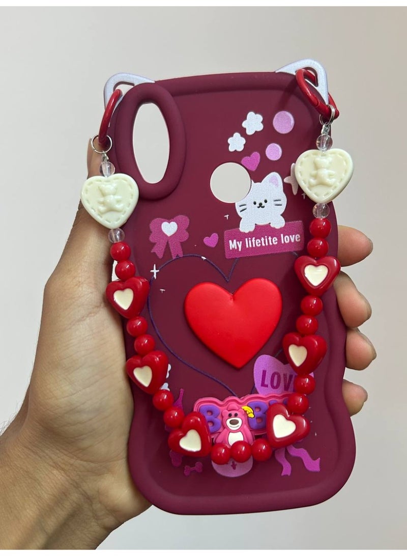 A new cartoon-style back cover in the shape of a heart with the word BABY on it, compatible with the Huawei Y7 2019 phone. - Image 2