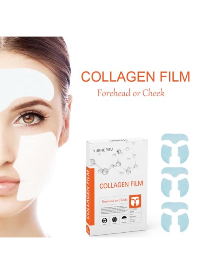 YURHERSU Melting Collagen Face Film Soluble Face Mask Skin Soothing Care Membrane Film for Forehead Cheek Moisturizing Removing Fine Line Firm Smooth Skin Improving Skin Elasticity - Image 3
