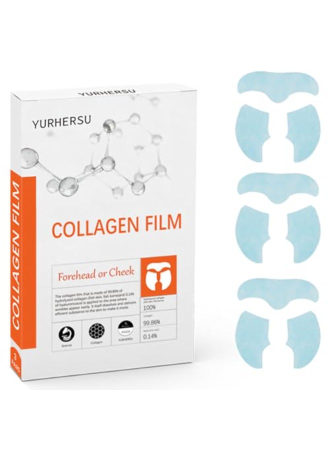 YURHERSU Melting Collagen Face Film Soluble Face Mask Skin Soothing Care Membrane Film for Forehead Cheek Moisturizing Removing Fine Line Firm Smooth Skin Improving Skin Elasticity - Image 1