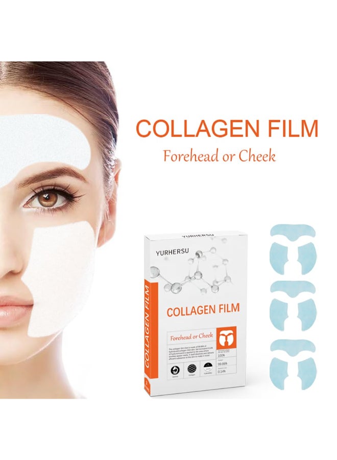YURHERSU Melting Collagen Face Film Soluble Face Mask Skin Soothing Care Membrane Film for Forehead Cheek Moisturizing Removing Fine Line Firm Smooth Skin Improving Skin Elasticity - Image 4