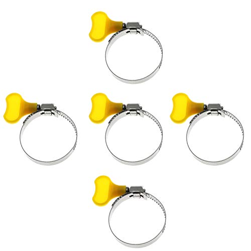 Maxmoral 5pcs 1.3"-1.7" Adjustable Butterfly Hose Clamp with Plastic Handle,Pipe Clips Hoop Fixed Tool - Image 1