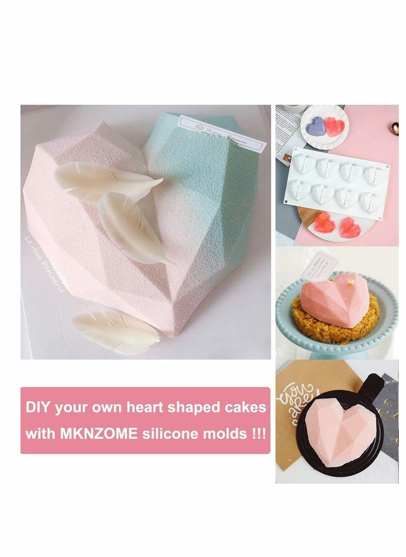 Generic - Silicone Heart Mould Set - 3D Diamond Shape for Chocolate, Soap, Cakesicles - BPA Free - 2 Pack - Image 1