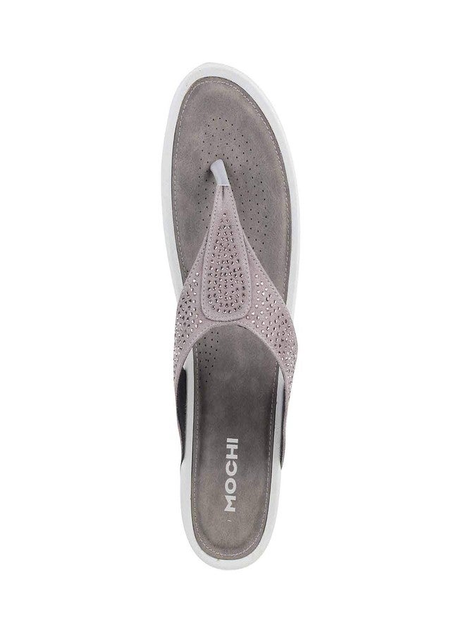 Mochi Womens Synthetic Grey Slippers (Size (7 UK (40 EU)) - Image 5