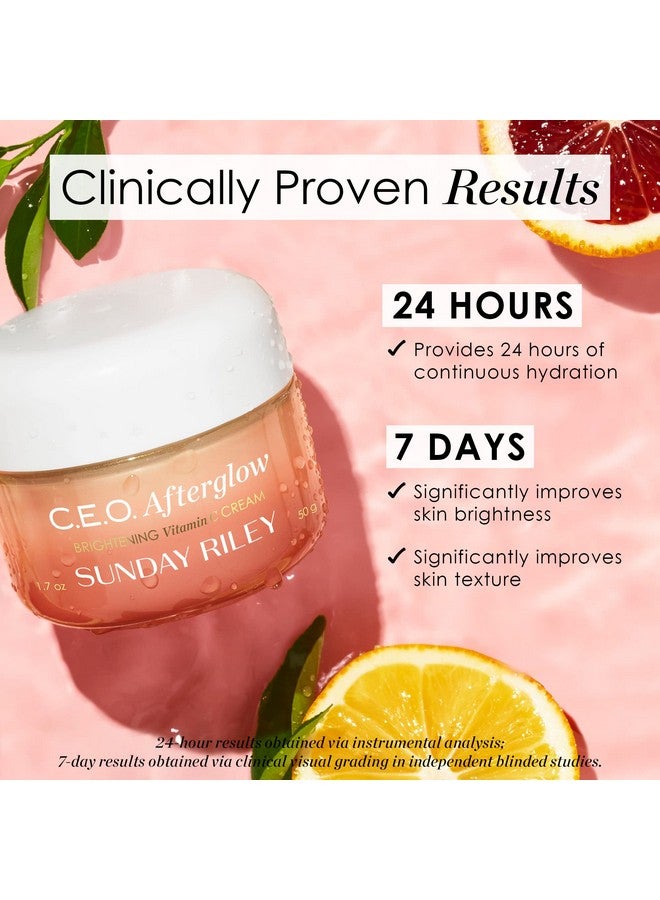 Sunday Riley C.E.O. Afterglow Brightening Vitamin C Cream Face Moisturizer 0.5 Oz. - Image 3
