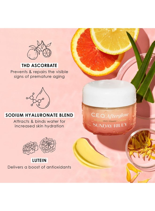 Sunday Riley C.E.O. Afterglow Brightening Vitamin C Cream Face Moisturizer 0.5 Oz. - Image 4