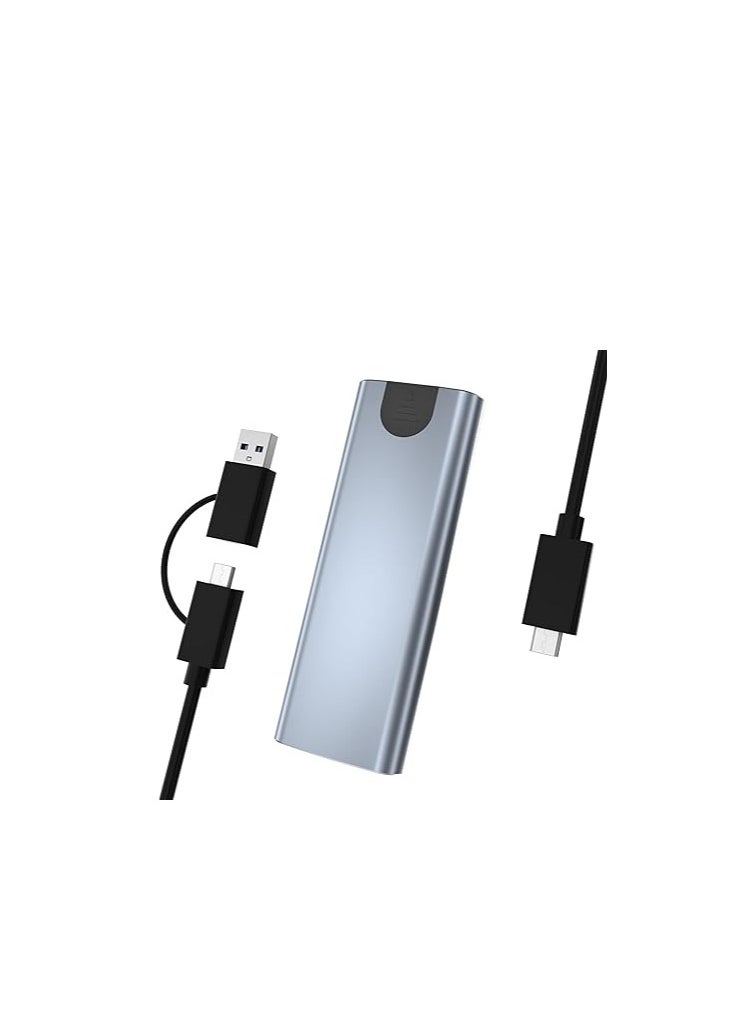 Generic M.2 SSD External Enclosure – USB 3.2 Gen 2 Adapter – 10Gbps NVMe/SATA SSD Case with 2-in-1 USB A+C to C Cable – Compatible with M-Key & B+M Key (2230/2242/2260/2280)  - Image 1