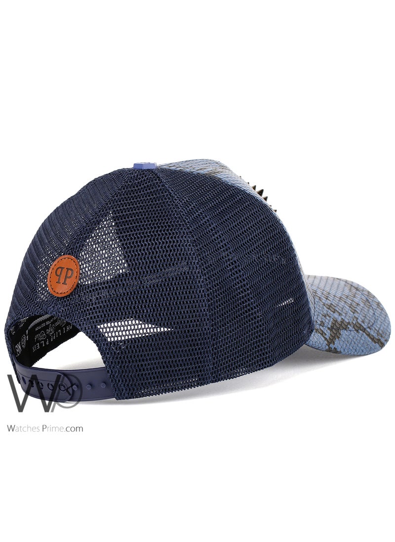 PHILIPP PLEIN Philipp Plein PP Trucker Mesh Cap Blue Color Cotton Hat For Men  - Image 2