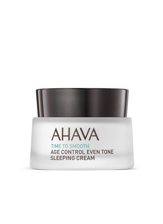 AHAVA Age Control Even Tone Sleeping Cream - Nourishing Night Cream To Brighten, Hydrate & Even Out The Skin Overnight & Reduce Wrinkles, With Exclusive Osmoter, Niacinamide & Jojoba Oil, 1.7 Fl.Oz  - Image 1