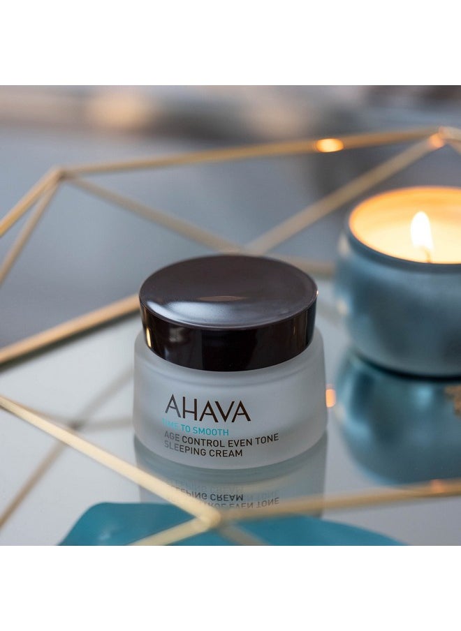 AHAVA Age Control Even Tone Sleeping Cream - Nourishing Night Cream To Brighten, Hydrate & Even Out The Skin Overnight & Reduce Wrinkles, With Exclusive Osmoter, Niacinamide & Jojoba Oil, 1.7 Fl.Oz  - Image 2