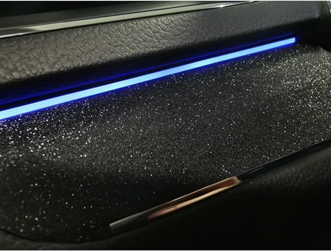 SUNBIRD High Glossy Wood Grain Vinyl Wrap Sticker Decal Car Internal Wraps Self Adhesive DIY Film, Waterproof Wrap Roll Without Bubble (12x42-Inch, Black Glitter - Image 1